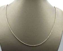 Vintage 925 sterling silver diamond cut rope chain necklace