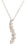 10kt White gold 0.35ctw diamond Journey pendant on chain