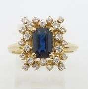 Blue Sapphire & Diamond Cocktail Ring
