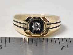 Charming 14K Yellow Gold Approx. 0.33CTW Diamond Men's Ring
