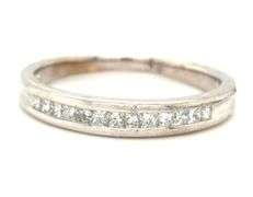 18kt White gold 0.30ctw princess cut channel set diamond band