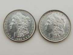 1885 & 1885-O Morgan Silver Dollars, UNC