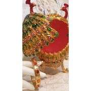 24K Gold Peacock with Swarovski & Ruby Bracelet