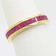 Pair of Ruby Eternity Bands in 18k