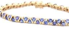 Exceptionally Nice 14K YG Tanzanite Bracelet