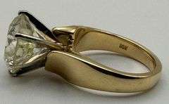 14K Yellow Gold Solitaire 6.77 cts Diamond Engagement Ring
