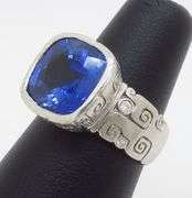 Platinum GIA Certified Blue Sapphire & Diamond Ring