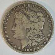 Rare 1893-CC Morgan Silver Dollar in very nice Fine+ condition