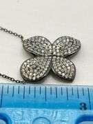 925 Black Rhodium Sterling Silver Fiore Pendant Necklace