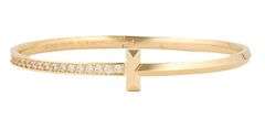 Tiffany & Co. 0.92ctw Diamond T1 Narrow Hinged Bangle Bracelet in 18K