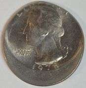 Perfect 20% off-center at 12 o'clock 1978 Washington Quarter error. Gem BU