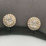 CERTIFIED BRAND NEW 14K YELLOW GOLD DIAMOND STUDS