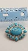 925 Sterling Silver Navajo Large Turquoise Enhancer with Large Closure