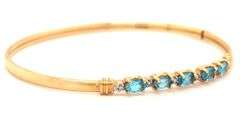 14kt Blue topaz bangle bracelet