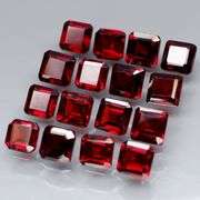 Stunning 7.36ct emerald cut cherry red Garnet set