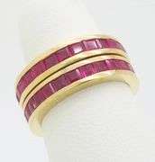 Pair of Ruby Eternity Bands in 18k
