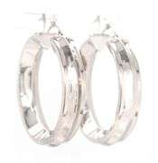 14kt White gold wide hoop earrings