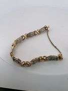 CERTIFIED 14K YELLOW AND WHITE GOLD DIAMOND BRACELET