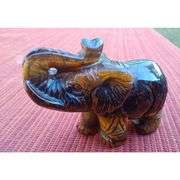 Tiger’s Eye Hand-Carved Elephant Natural Stone