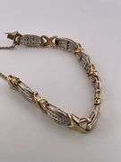 CERTIFIED 14K YELLOW AND WHITE GOLD DIAMOND BRACELET