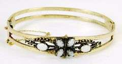 Vintage Sterling Vermeil Opal Bangle Bracelet