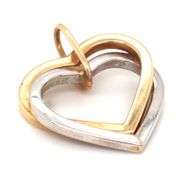 14kt Two tone gold heart shaped charm