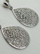 925 Sterling Silver Teardrop Filigree Web Design With Cubic Zircon Earrings