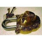 Brass Lion Padlock with Keys