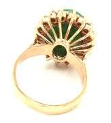 14kt Yellow gold Green Jade and diamond ring