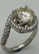 14K White Gold Designer 4.79 Ct Diamond Engagement Ring