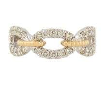 New 0.63ctw Diamond Braided Interlocking Two Tone Band Ring in 14K