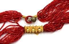 Traditional Nepali red glass beaded necklace