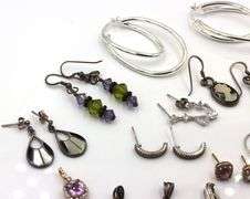 Group lot of Vintage 925 sterling silver earrings and charms