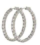 10.0ctw Round Diamond Inside Out Hoop Earrings in 14K