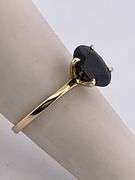 CERTIFIED 14K YELLOW GOLD SAPPHIRE RING.