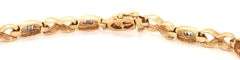 Pretty 14K YG XOX Style Bracelet with Baguette Diamonds