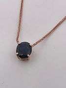 CERTIFIED 14K ROSE GOLD NECKLACE WITH NATURAL SAPPHIRE