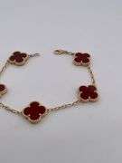 CERTIFIED BRAND NEW 18K YELLOW GOLD CLOVER LEAF BRACELET