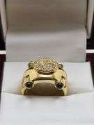 Bold Wide 18KT Yellow Gold Diamond Ring