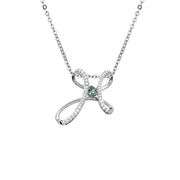 Modern cross center dancing stone pendant