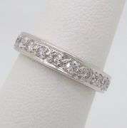Vintage Diamond Eternity Band Crafted in 18k White Gold