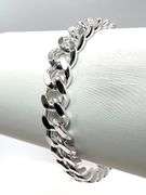 Strong 28.4 Gram 14 Kt White Gold Plate Curb Link Bracelet