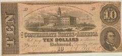 Sept 2 1862 Series $10 CSA  Note