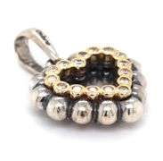 Lagos 2 tone Caviar diamond open heart beaded pendant