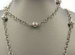 Fancy circle ball chain necklace in 925 sterling silver
