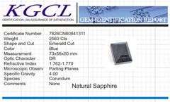 Magnificent Certified Museum Size 2560 Ct Natural Blue Sapphire Solitaire