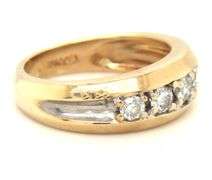 Practical 14K YG 5 Diamond Ring