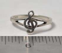 Music Note Ring in Sterling Silver