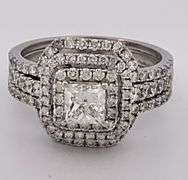 Certified 14k white gold diamond engagement ring. 2.85 CARATS