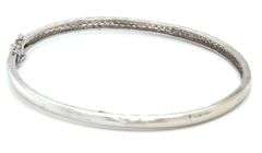 14kt White gold 0.65ctw diamond pave bangle bracelet
